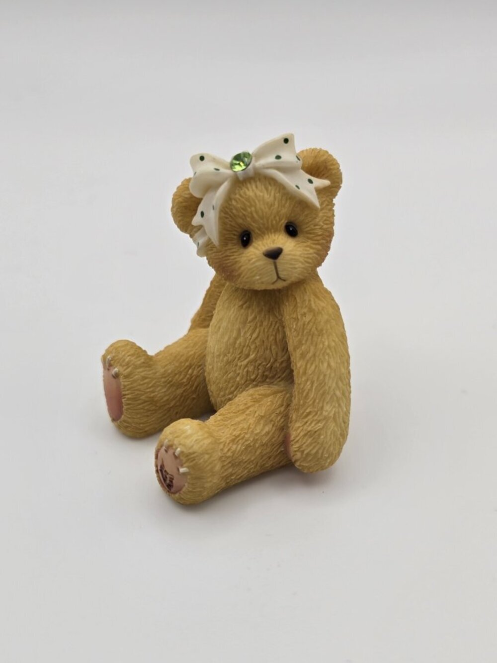 1996 Avon Exclusive Cherished Teddies August Birthstone Bear Figurine Trinket